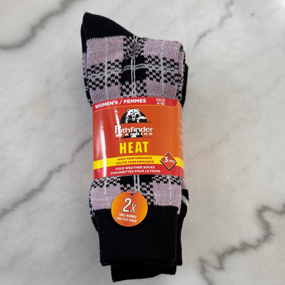 Bundle 2 Listings for $20😀Kodiak Women's Heat Socks - Black and Pink